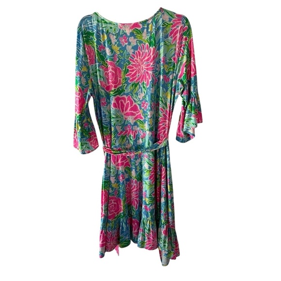 Lilly Pulitzer Kassi Dress Medium Zanzibar Blue Bunny Business - Picture 4 of 4